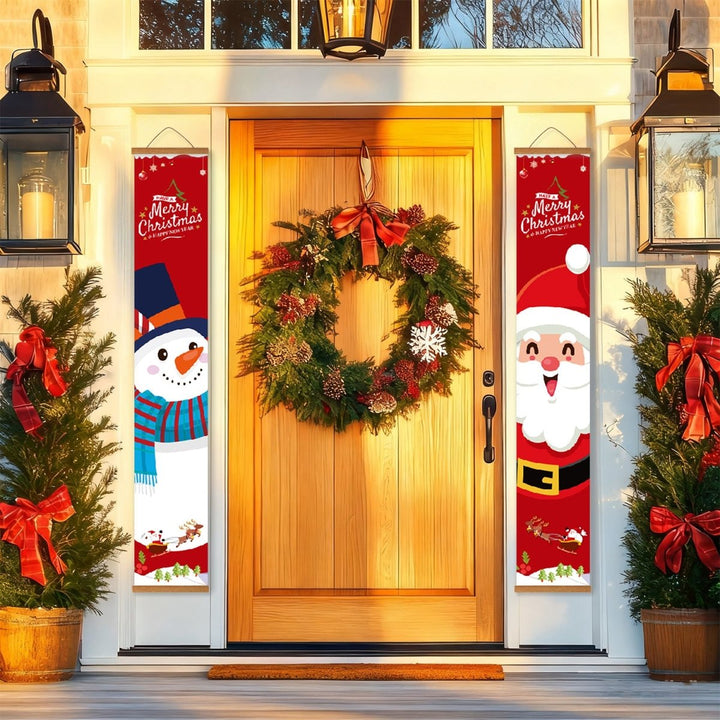 Paint By Numbers KitPorch Sign - Snowman Portrait and Santa Portrait - isuvio