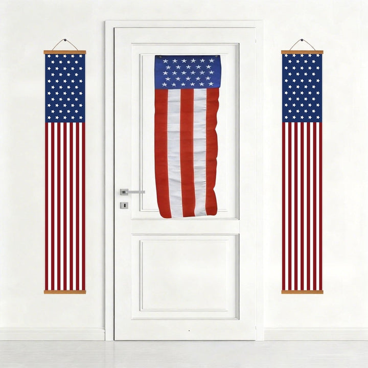 Paint By Numbers KitPorch Sign - USA Flag Stripes Pair - isuvio