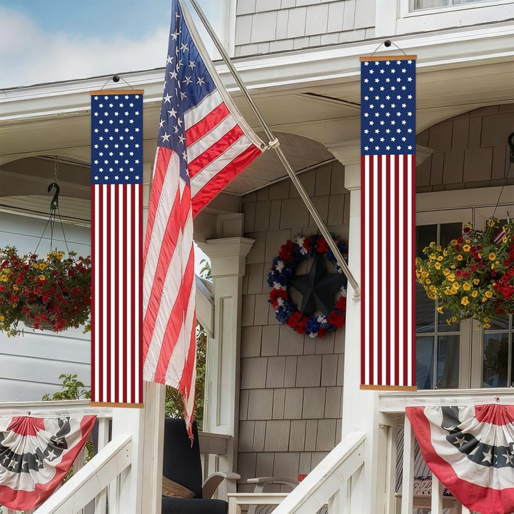 Paint By Numbers KitPorch Sign - USA Flag Stripes Pair - isuvio