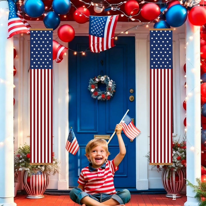 Paint By Numbers KitPorch Sign - USA Flag Stripes Pair - isuvio