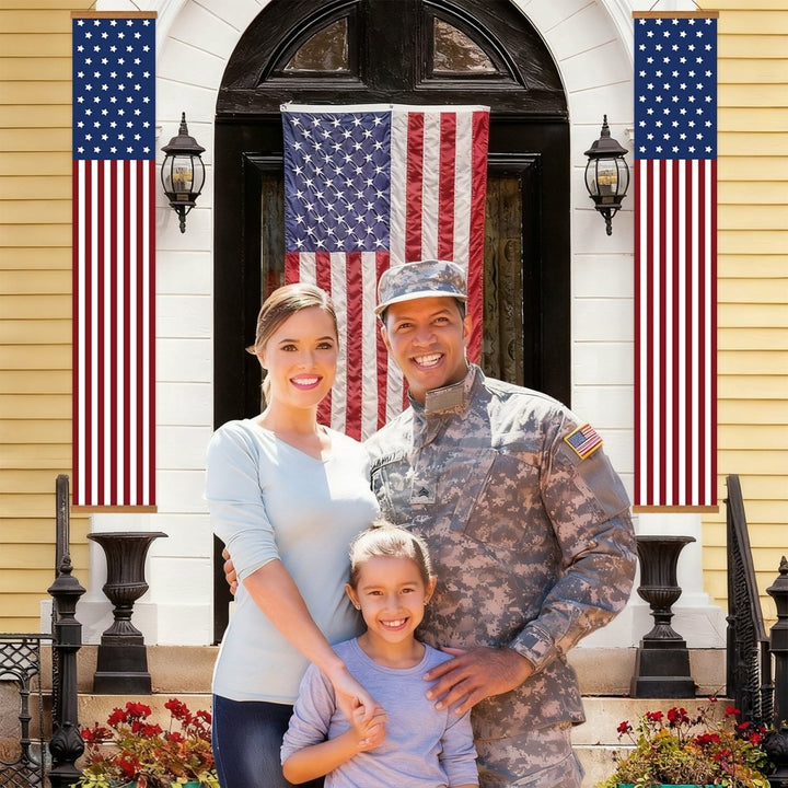 Paint By Numbers KitPorch Sign - USA Flag Stripes Pair - isuvio