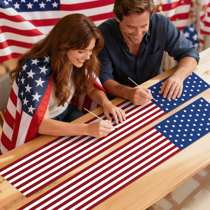 Paint By Numbers KitPorch Sign - USA Flag Stripes Pair - isuvio