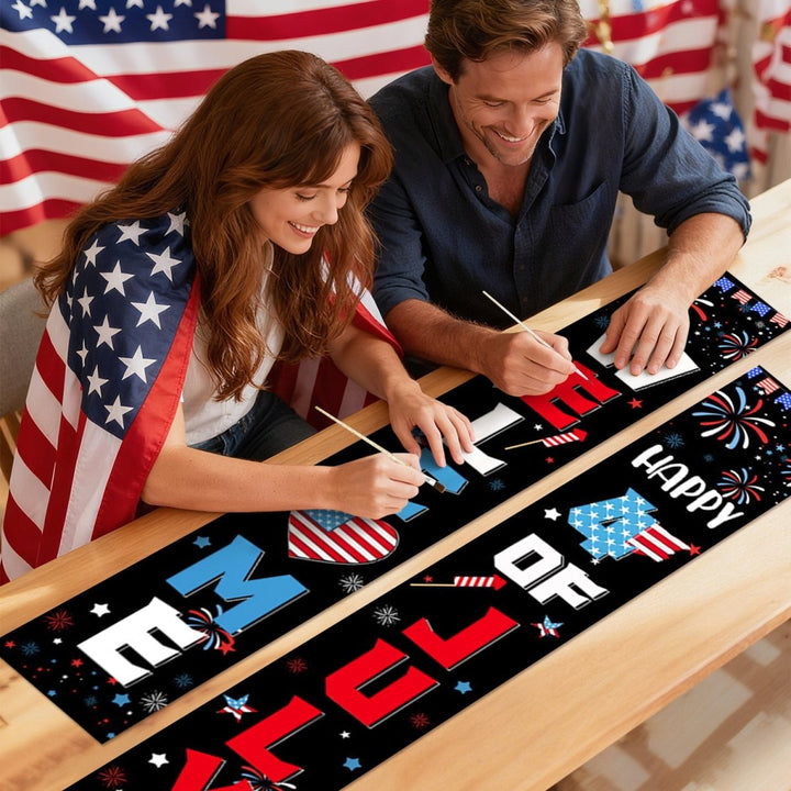 Paint By Numbers KitPorch Sign - Welcome and July 4 - isuvio