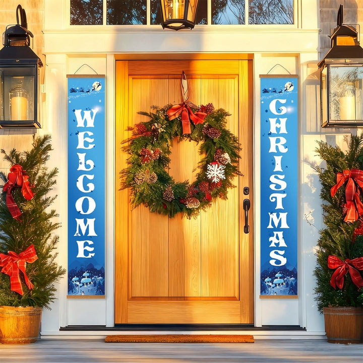 Paint By Numbers KitPorch Sign - Welcome Christmas Snow Scene - isuvio