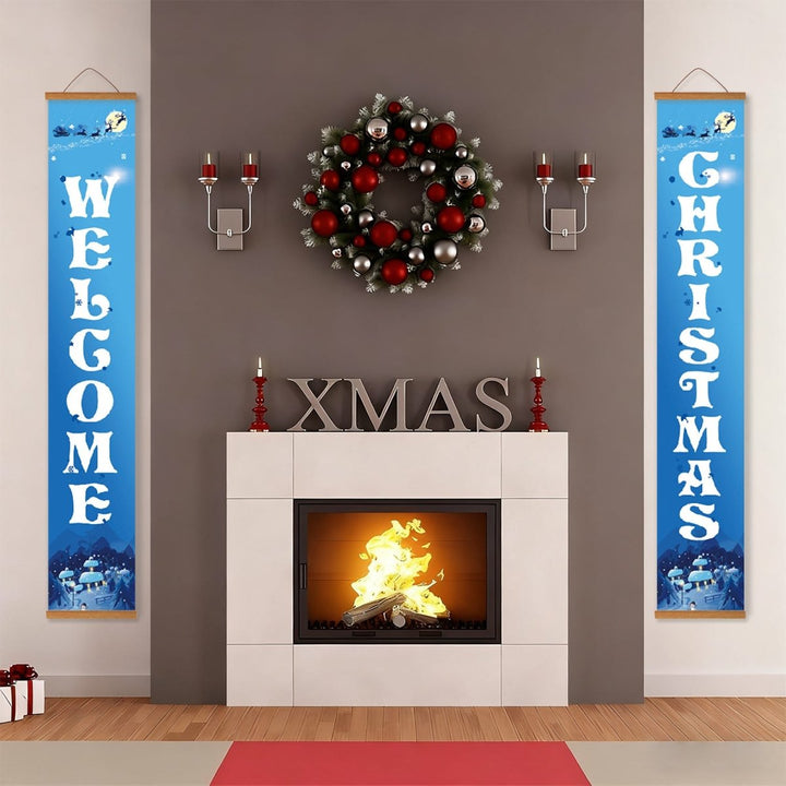 Paint By Numbers KitPorch Sign - Welcome Christmas Snow Scene - isuvio