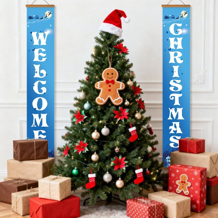 Paint By Numbers KitPorch Sign - Welcome Christmas Snow Scene - isuvio