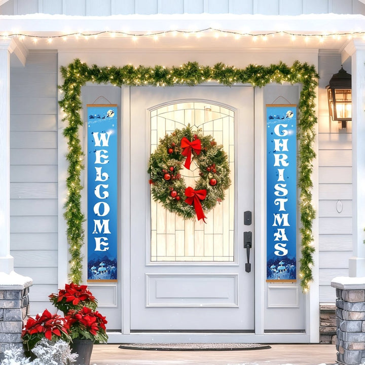 Paint By Numbers KitPorch Sign - Welcome Christmas Snow Scene - isuvio