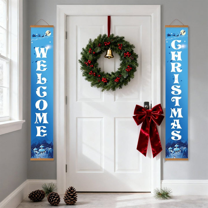 Paint By Numbers KitPorch Sign - Welcome Christmas Snow Scene - isuvio