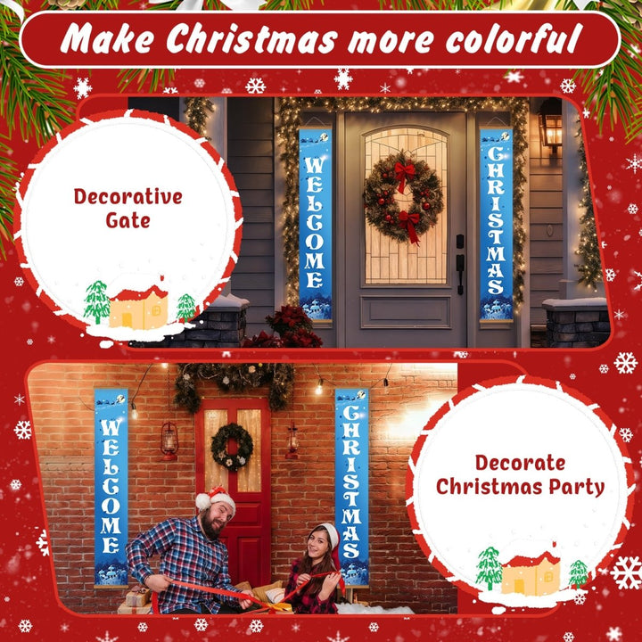 Paint By Numbers KitPorch Sign - Welcome Christmas Snow Scene - isuvio