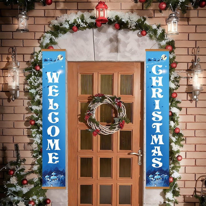 Paint By Numbers KitPorch Sign - Welcome Christmas Snow Scene - isuvio