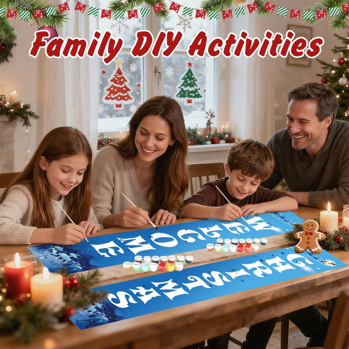 Paint By Numbers KitPorch Sign - Welcome Christmas Snow Scene - isuvio