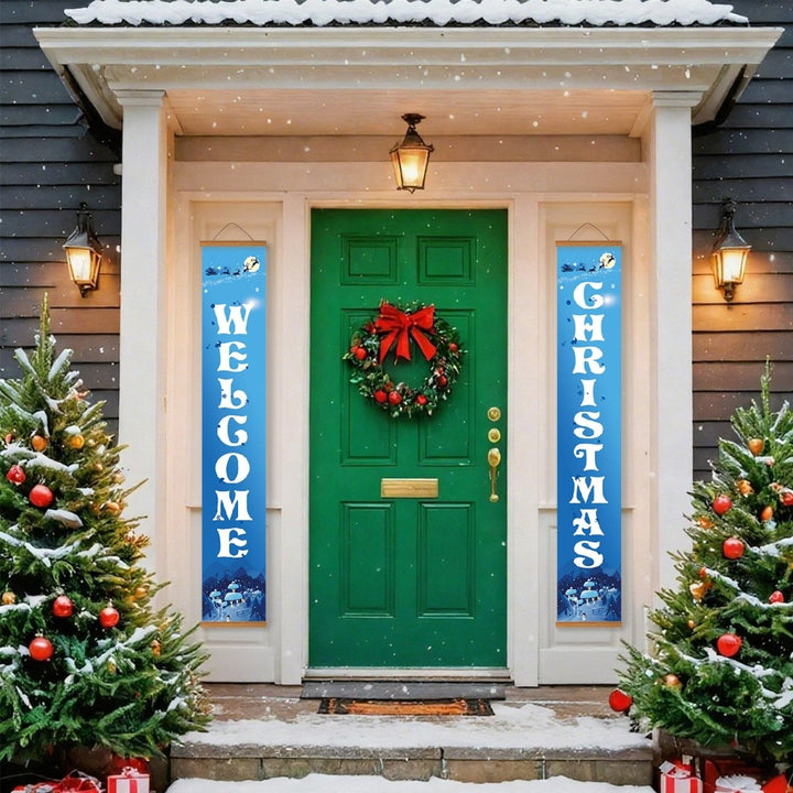Paint By Numbers KitPorch Sign - Welcome Christmas Snow Scene - isuvio