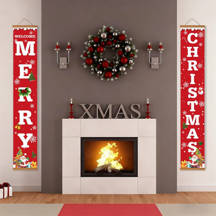 Paint By Numbers KitPorch Sign - Welcome Merry Christmas Letters Red - isuvio