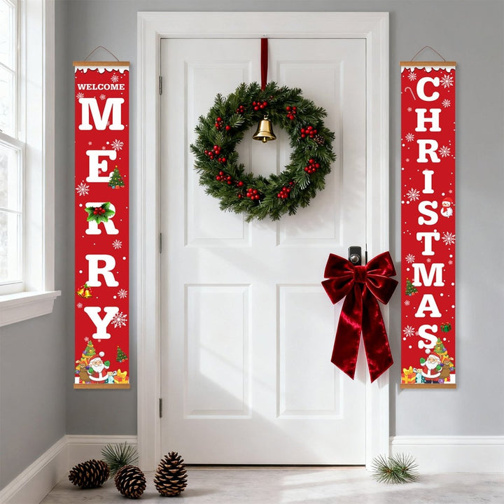 Paint By Numbers KitPorch Sign - Welcome Merry Christmas Letters Red - isuvio