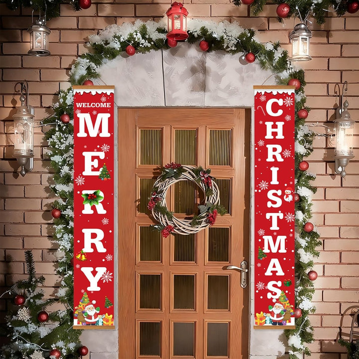 Paint By Numbers KitPorch Sign - Welcome Merry Christmas Letters Red - isuvio