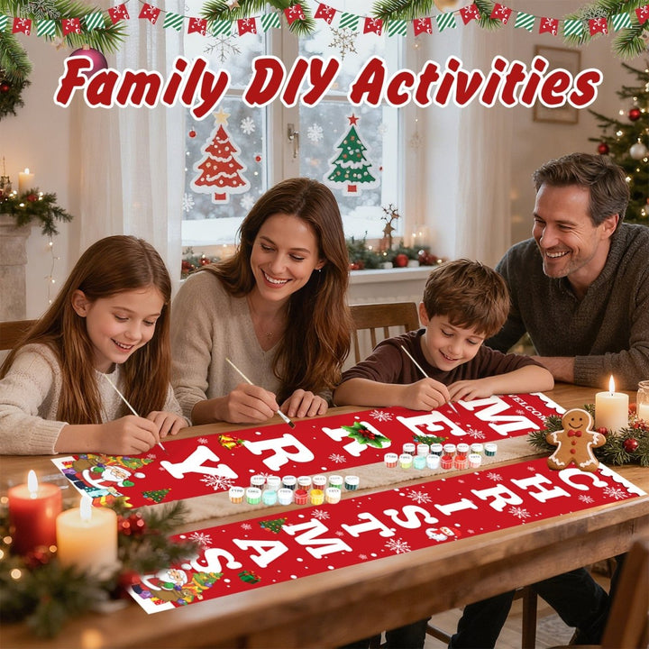 Paint By Numbers KitPorch Sign - Welcome Merry Christmas Letters Red - isuvio