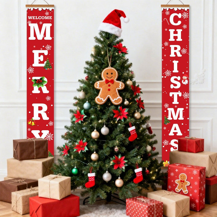 Paint By Numbers KitPorch Sign - Welcome Merry Christmas Letters Red - isuvio