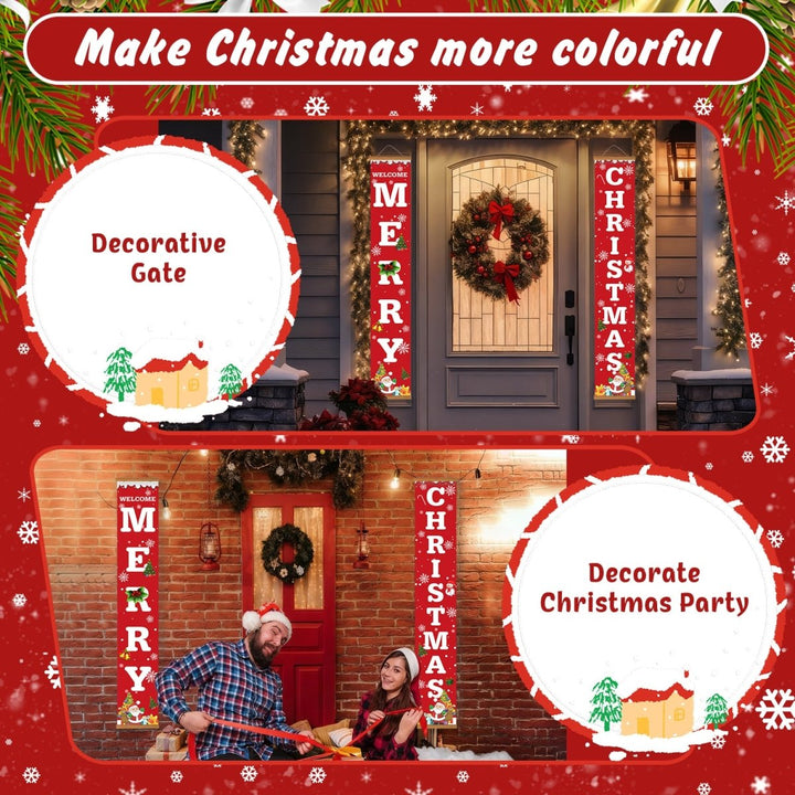 Paint By Numbers KitPorch Sign - Welcome Merry Christmas Letters Red - isuvio