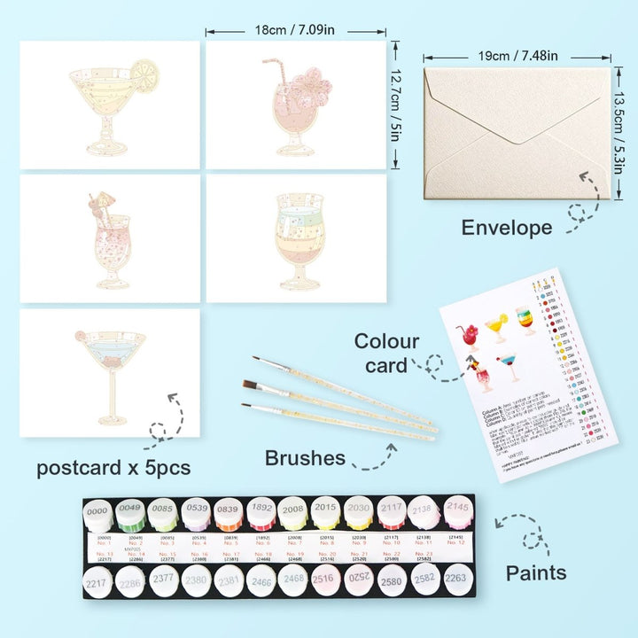 Paint By Numbers KitPostcard Drinks No.3 - isuvio