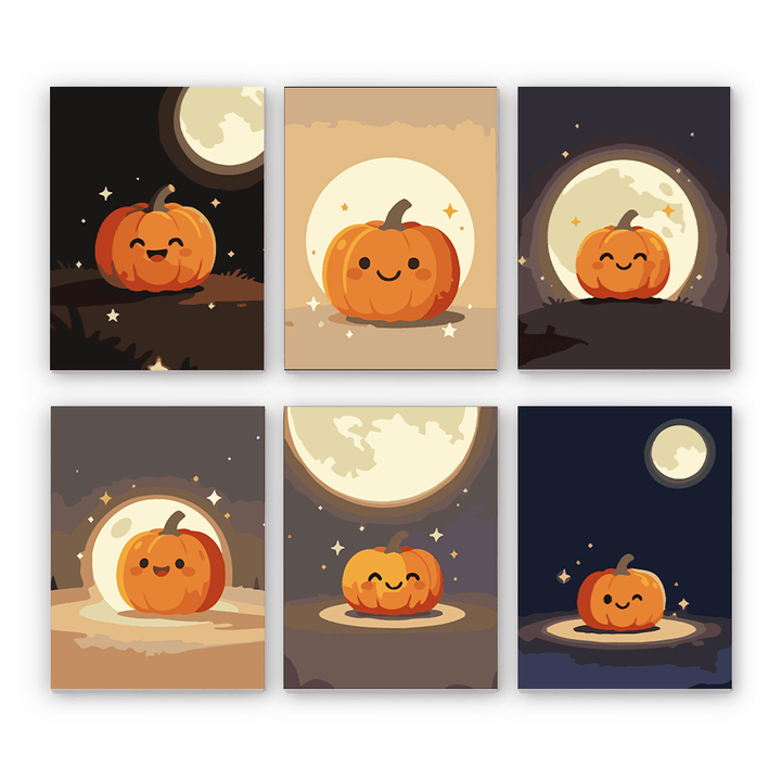 Mini Paint By Numbers SetPumpkin Moon Series - isuvio