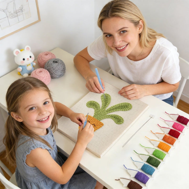 Punch Needle Kit - Punch Needle Kit - Smiley Potted Plant – isuvio