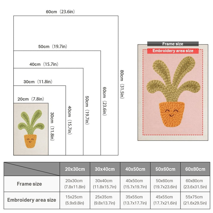 Punch Needle Kit - Punch Needle Kit - Smiley Potted Plant – isuvio