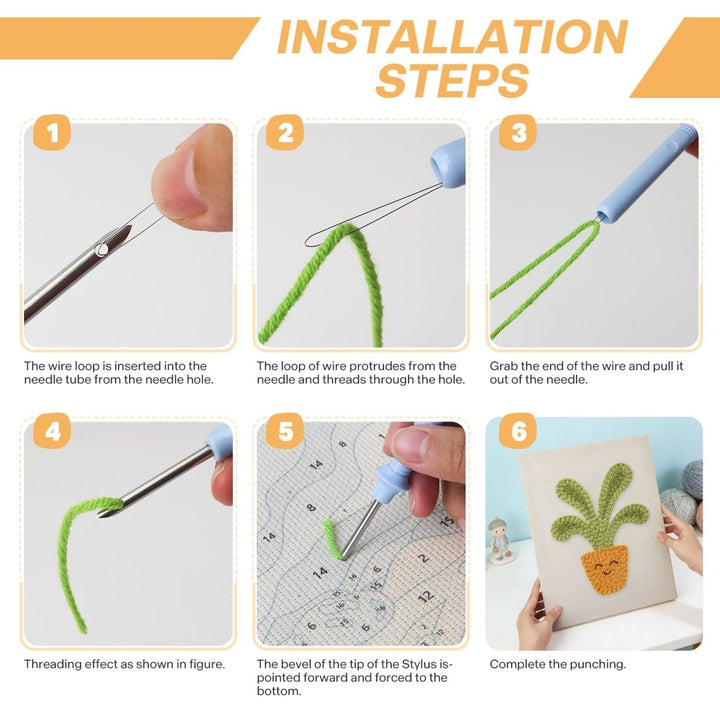 Punch Needle Kit - Punch Needle Kit - Smiley Potted Plant – isuvio
