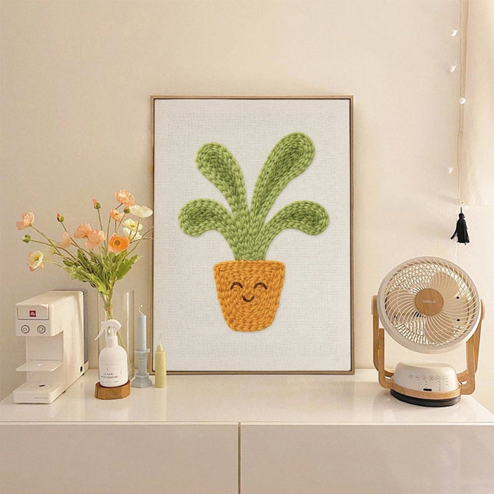 Punch Needle Kit - Punch Needle Kit - Smiley Potted Plant – isuvio