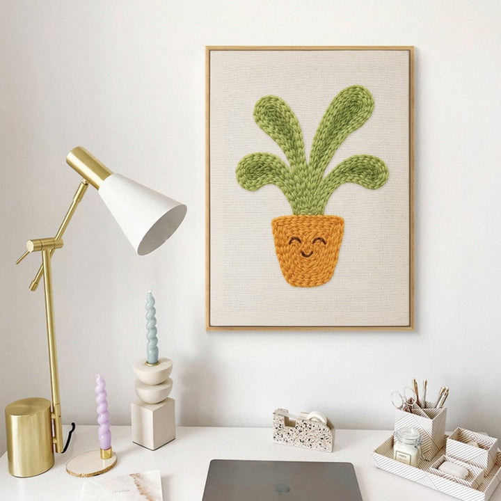 Punch Needle Kit - Punch Needle Kit - Smiley Potted Plant – isuvio