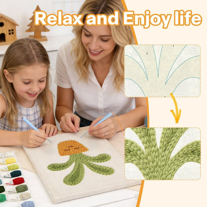 Punch Needle Kit - Punch Needle Kit - Smiley Potted Plant – isuvio
