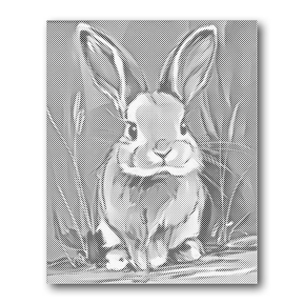 Dot PaintingRabbit in Grass - isuvio