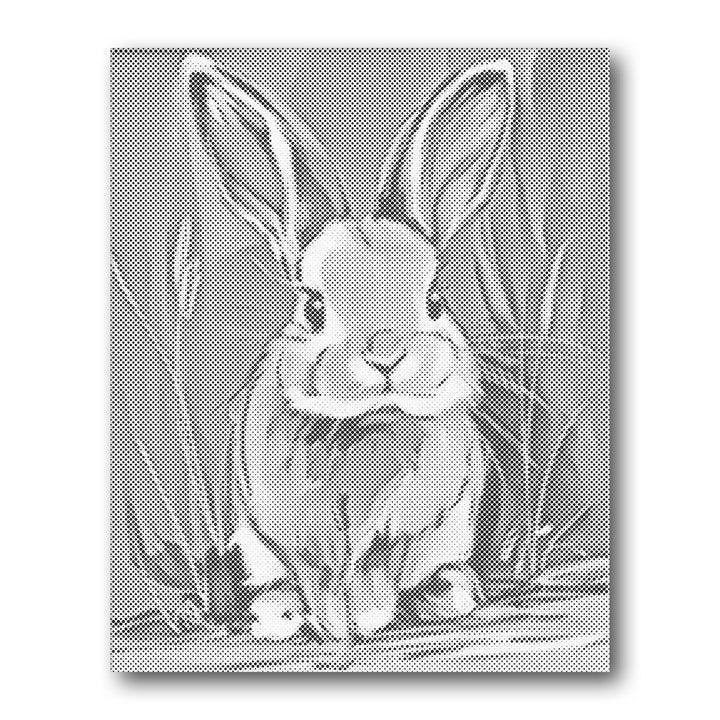 Dot PaintingRabbit in Grass - isuvio