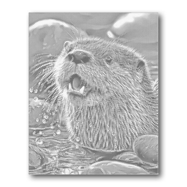 Dot PaintingRiver Otter Portrait - isuvio