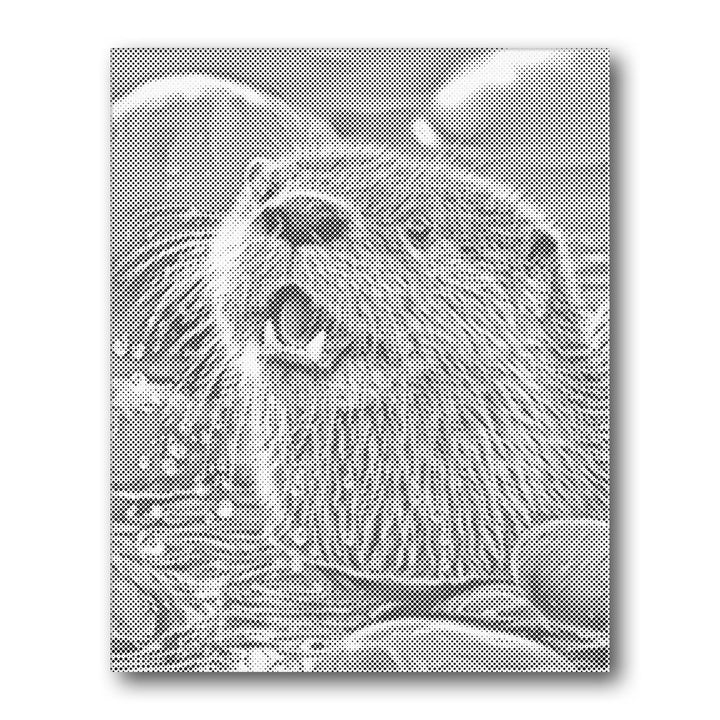 Dot PaintingRiver Otter Portrait - isuvio