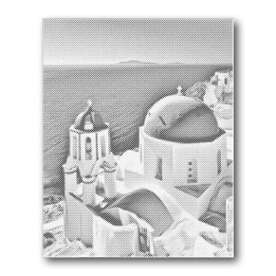 Dot PaintingSantorini Church Dome Greece - isuvio