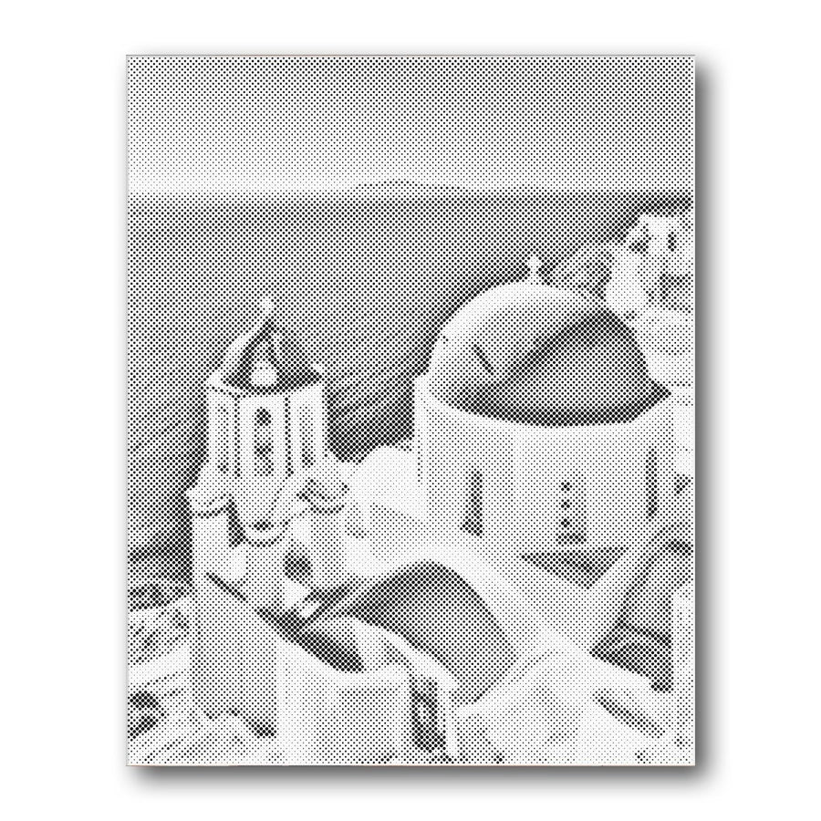 Dot PaintingSantorini Church Dome Greece - isuvio