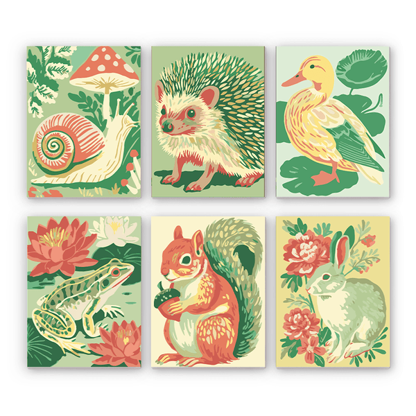 Mini Paint By Numbers SetSnail Hedgehog Duck Frog Squirrel - isuvio