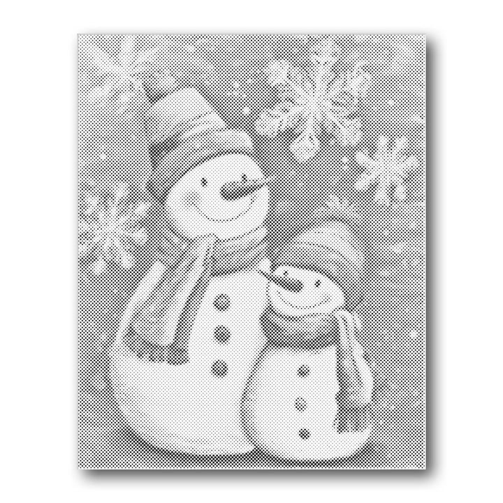 Dot PaintingSnowman with Child Snowflakes - isuvio