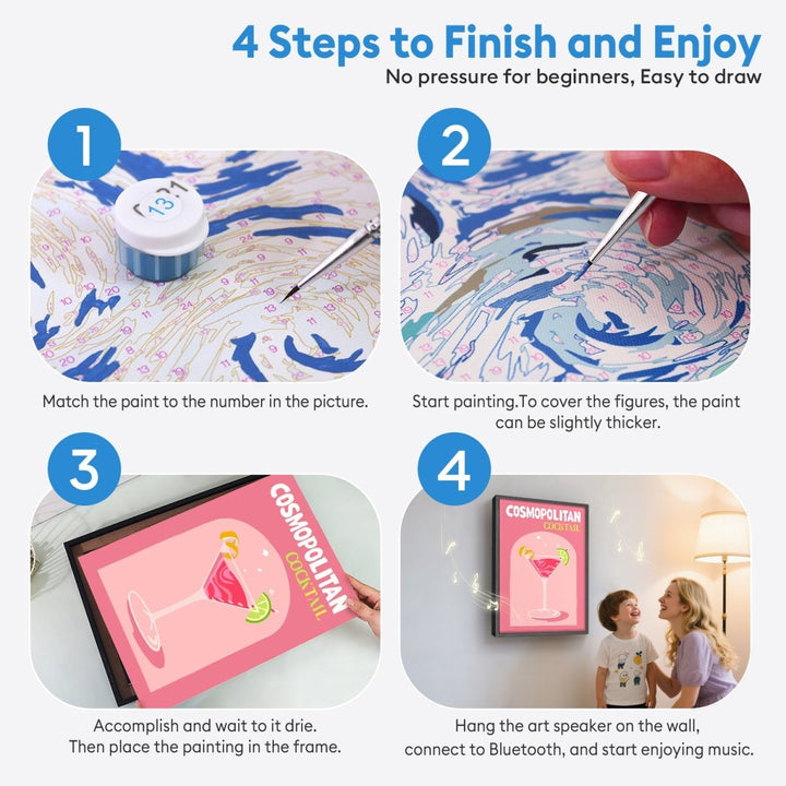 Paint By Numbers KitSpeaker - Cosmopolitan Cocktail - isuvio