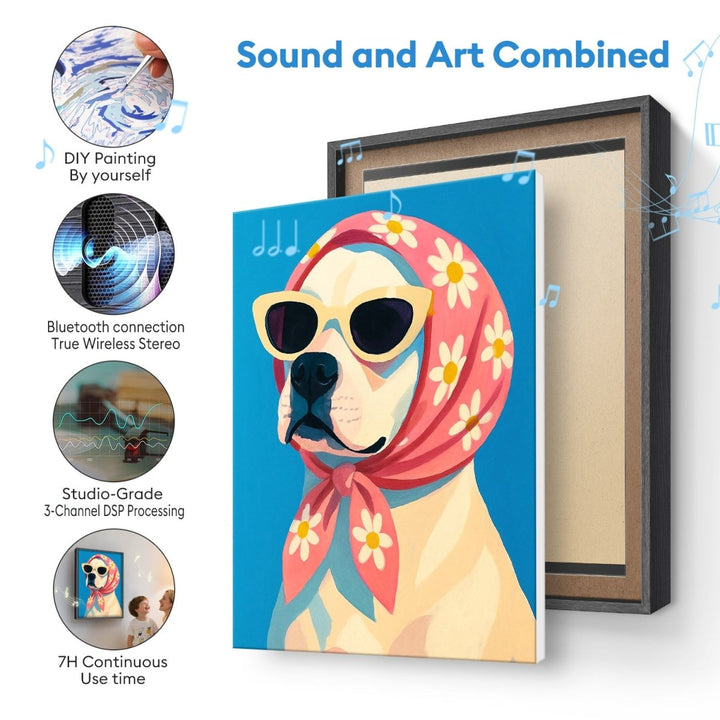 Paint By Numbers KitSpeaker - Retro Dog with Scarf - isuvio
