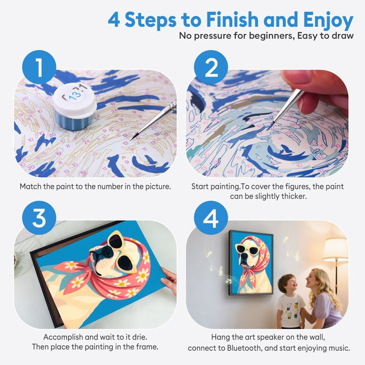 Paint By Numbers KitSpeaker - Retro Dog with Scarf - isuvio