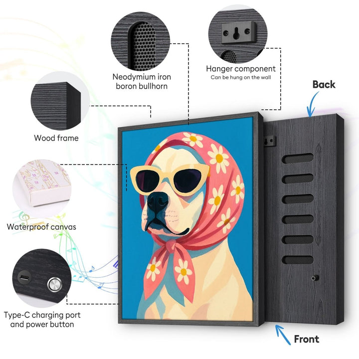 Paint By Numbers KitSpeaker - Retro Dog with Scarf - isuvio