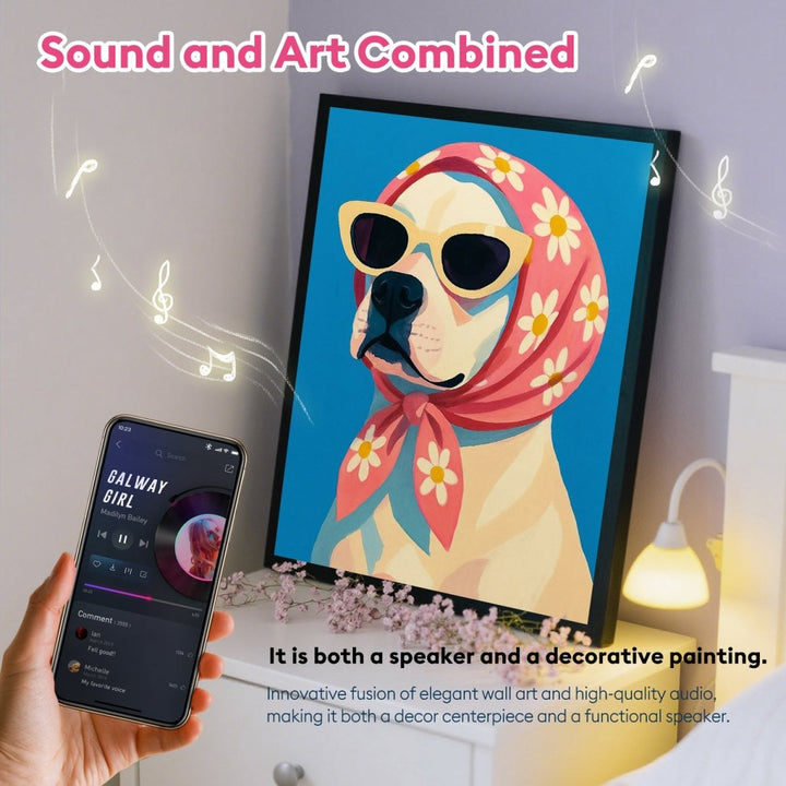 Paint By Numbers KitSpeaker - Retro Dog with Scarf - isuvio