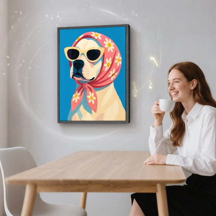 Paint By Numbers KitSpeaker - Retro Dog with Scarf - isuvio