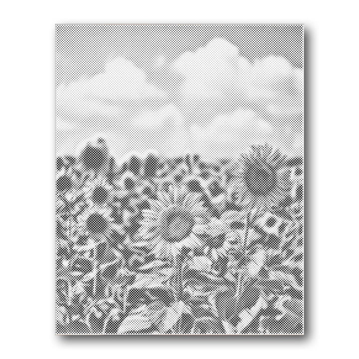 Dot PaintingSunflower Field Cloud - isuvio