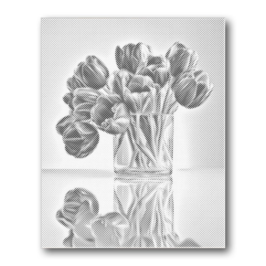 Dot PaintingTulip Bouquet Glass Vase - isuvio