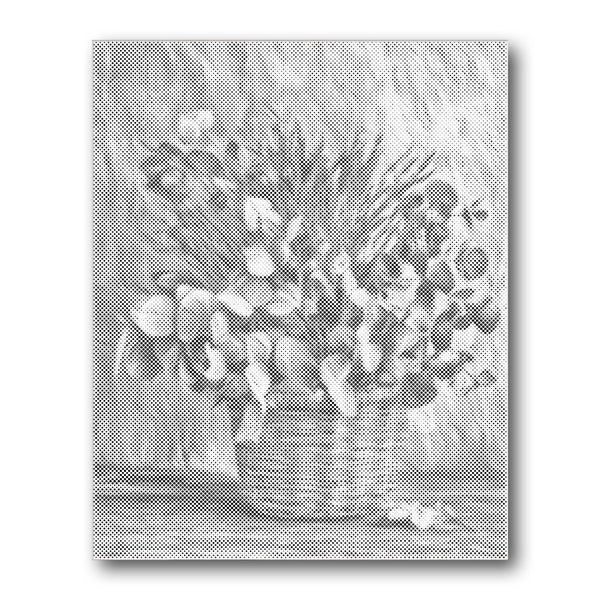 Dot PaintingWicker Basket Bouquet - isuvio