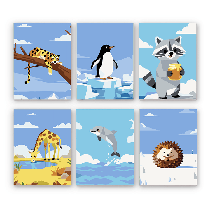 Mini Paint By Numbers SetWinter Animals - isuvio